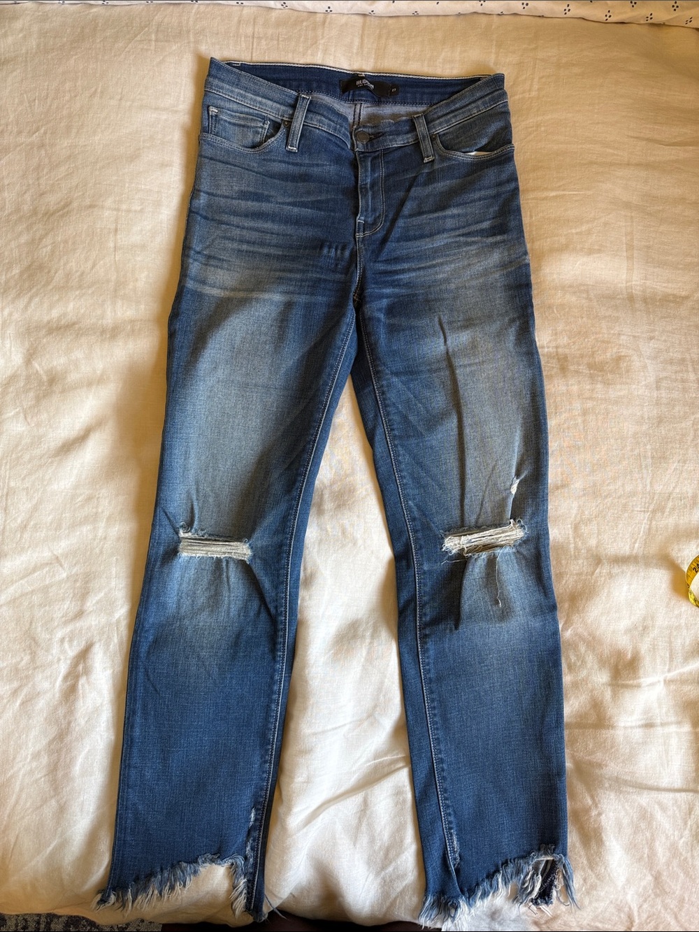 Hudson Jeans Light Blue Denim Jeans with Faded Wash